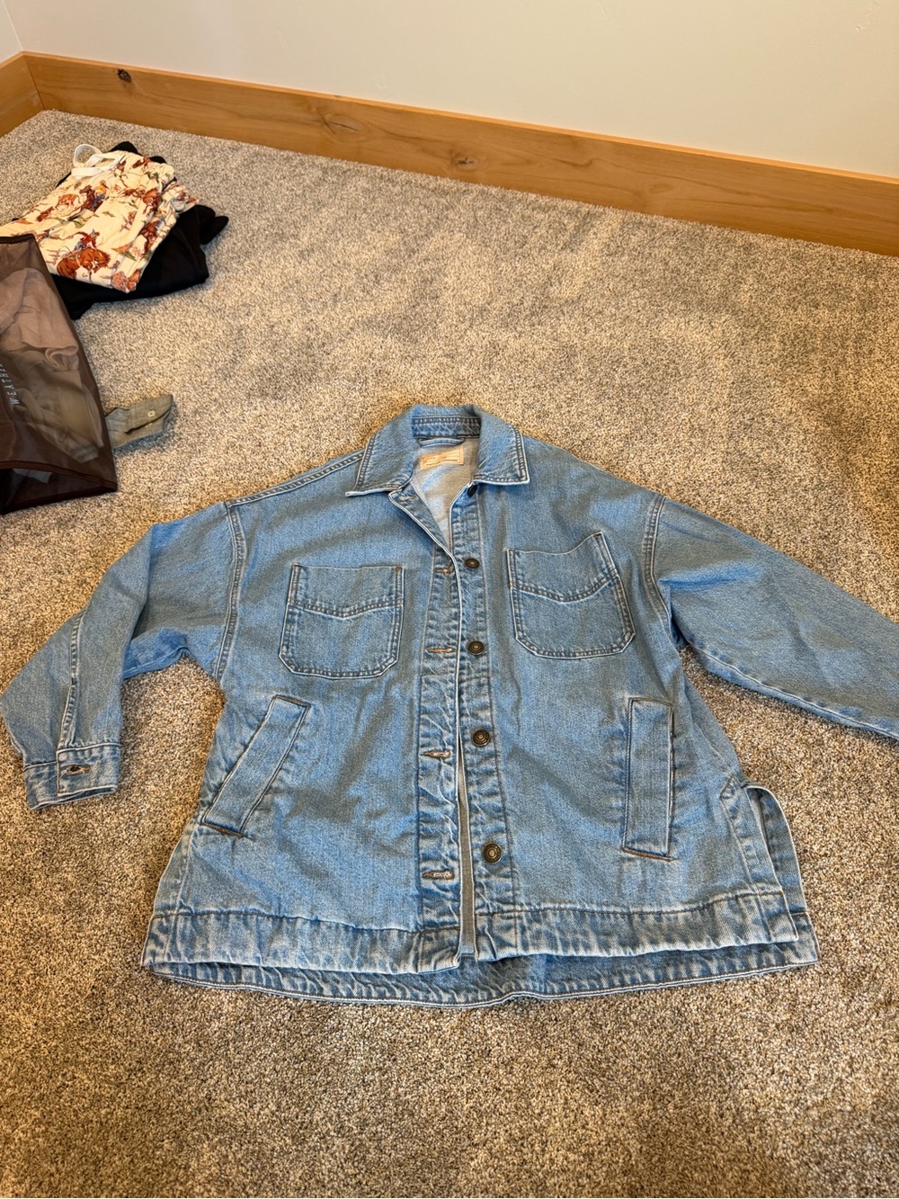 Oversized we the free denim jacket